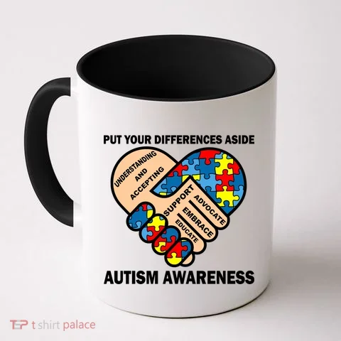 Put Your Differences Aside Autism Awareness Coffee Mug in the selected color