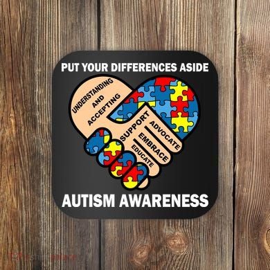 Put Your Differences Aside Autism Awareness Coaster