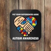 Put Your Differences Aside Autism Awareness Coaster thumb 0