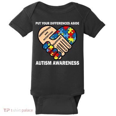 Put Your Differences Aside Autism Awareness Baby Bodysuit