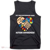 Put Your Differences Aside Autism Awareness Tank Top thumb 0