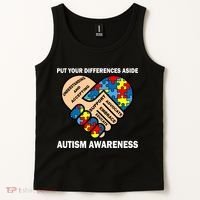 Put Your Differences Aside Autism Awareness Tank Top thumb 2