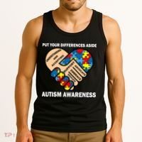 Put Your Differences Aside Autism Awareness Tank Top thumb 3