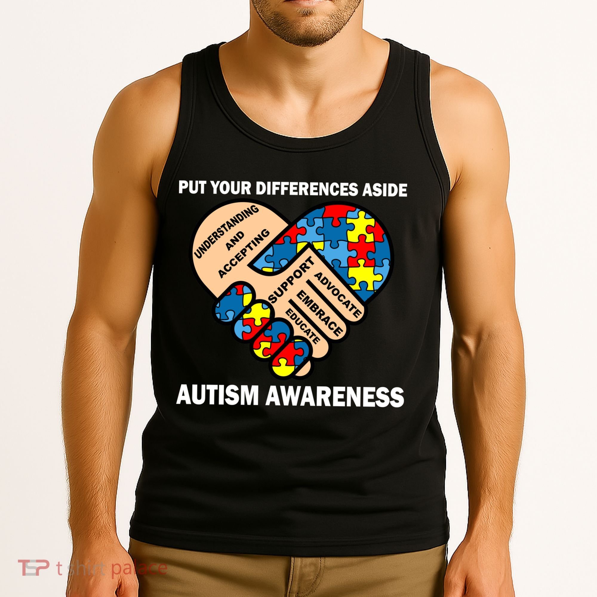 Put Your Differences Aside Autism Awareness Tank Top
