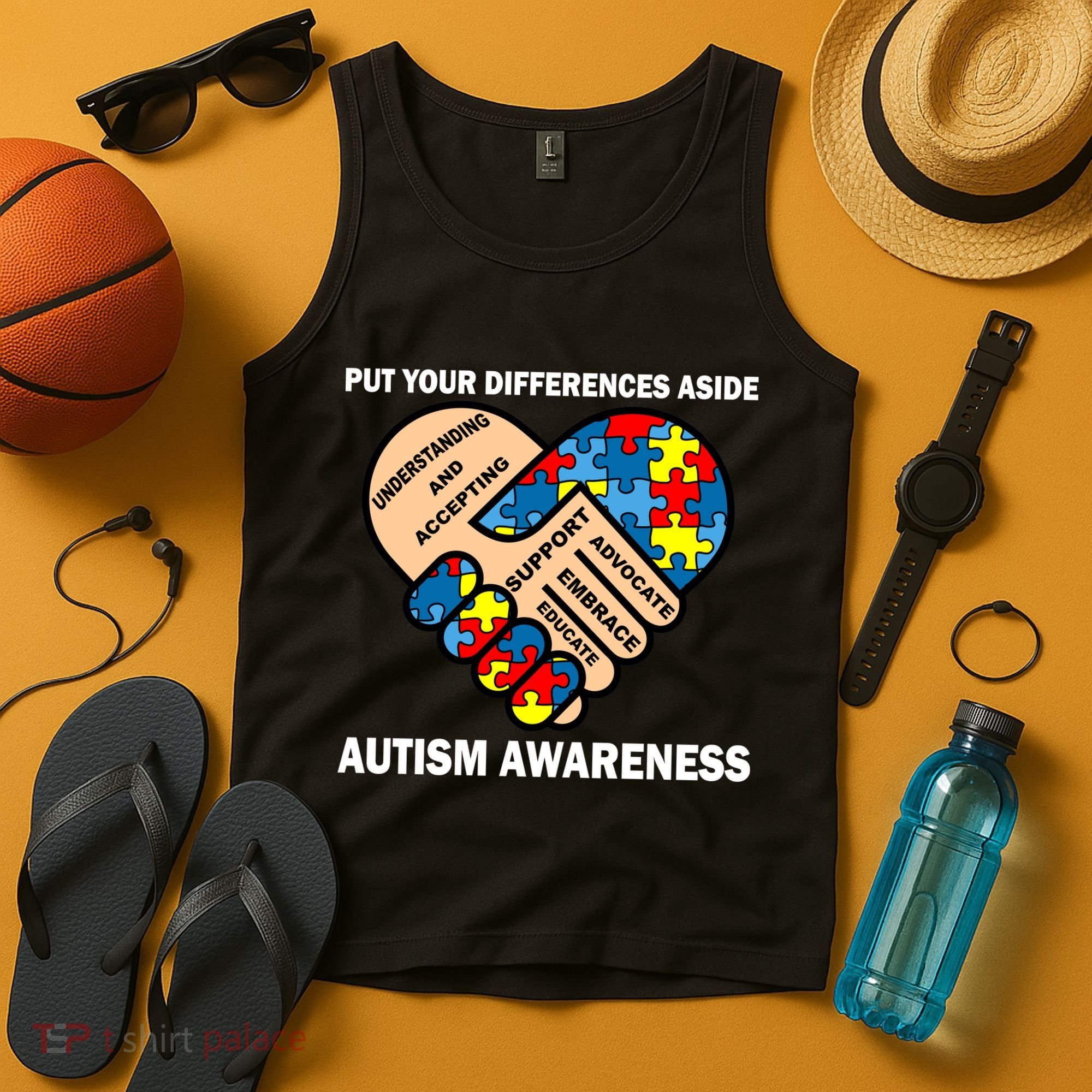 Put Your Differences Aside Autism Awareness Tank Top
