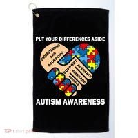 Put Your Differences Aside Autism Awareness Golf Towel thumb 0