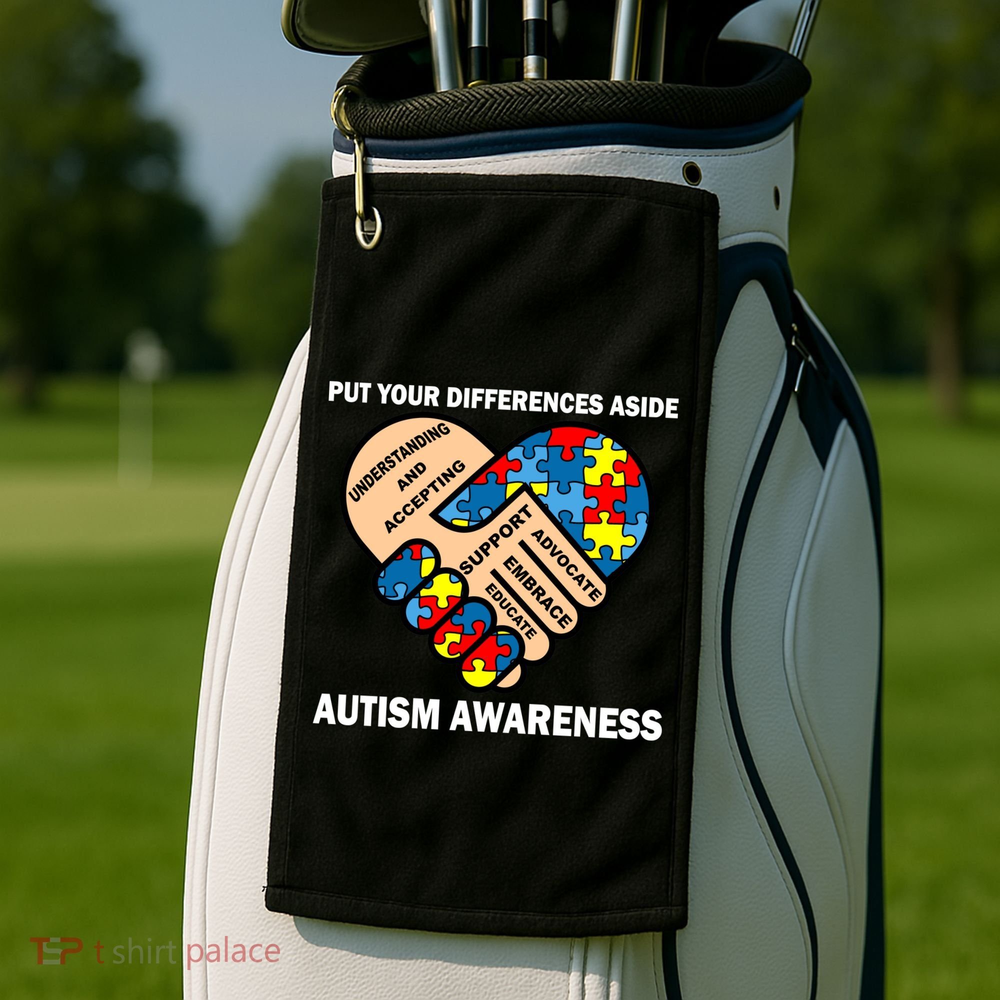 Put Your Differences Aside Autism Awareness Golf Towel