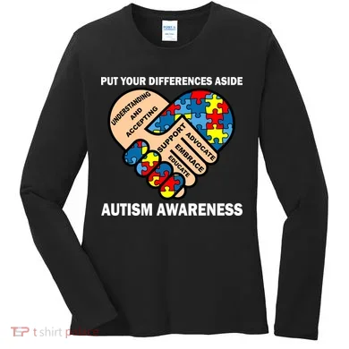 Put Your Differences Aside Autism Awareness Women's Long Sleeve Shirt