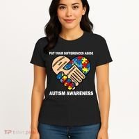 Put Your Differences Aside Autism Awareness Women's T-Shirt thumb 4