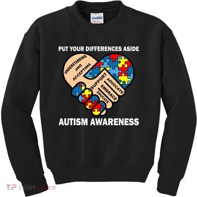 Put Your Differences Aside Autism Awareness Kids Sweatshirt