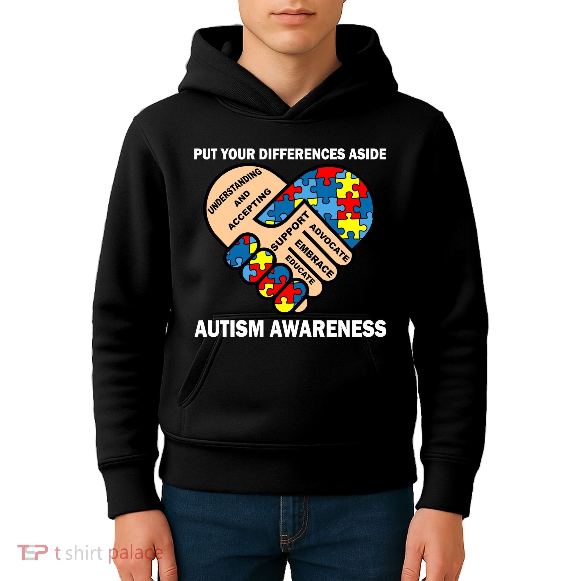 Put Your Differences Aside Autism Awareness Kids Hoodie