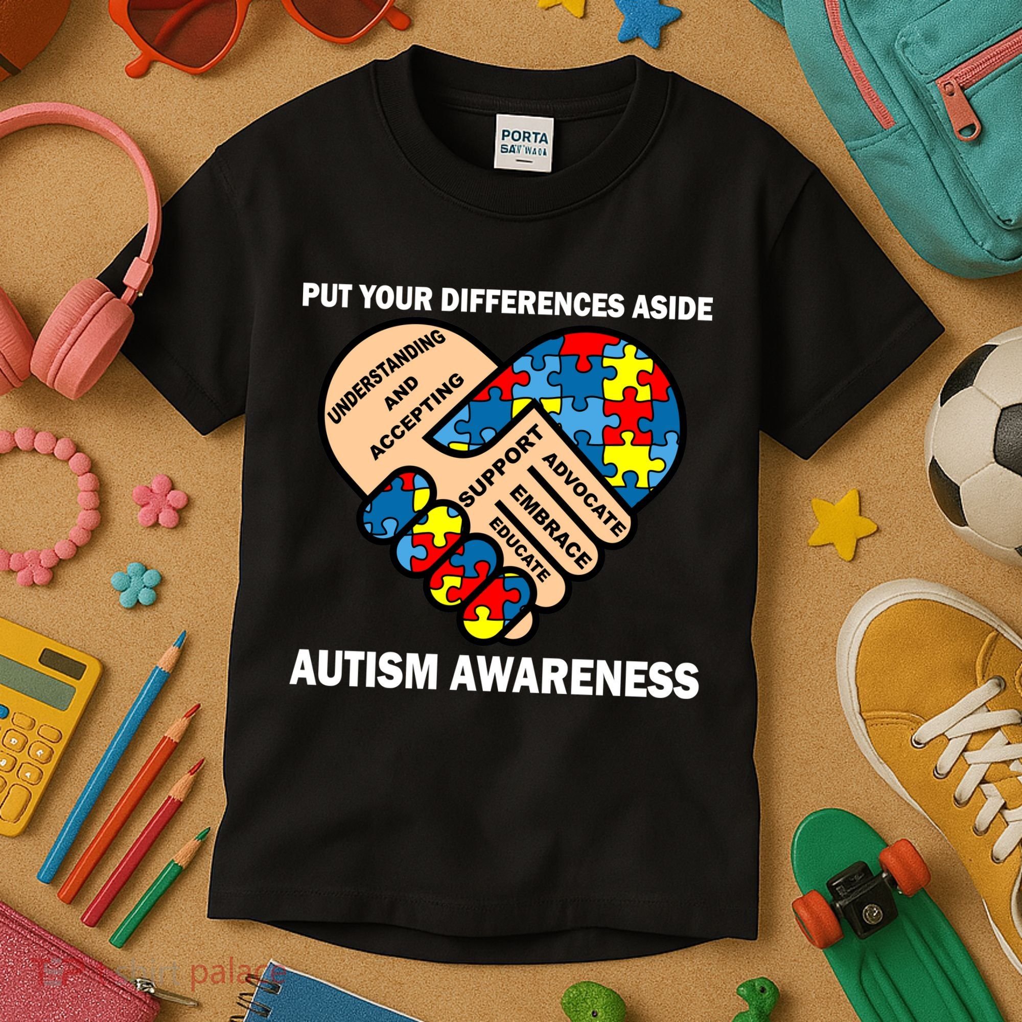 Put Your Differences Aside Autism Awareness Kids T-Shirt