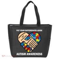 Put Your Differences Aside Autism Awareness Tote Bag thumb 0