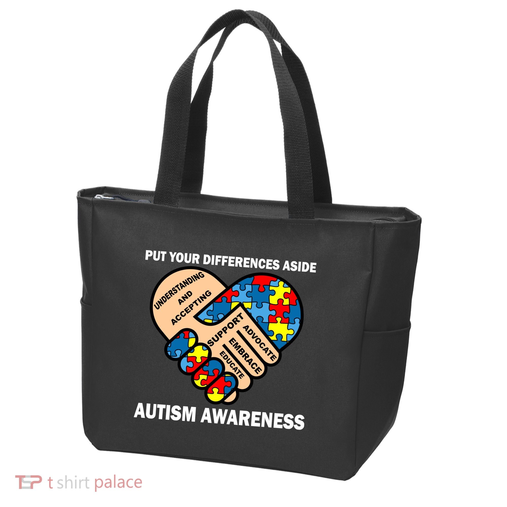Put Your Differences Aside Autism Awareness Tote Bag