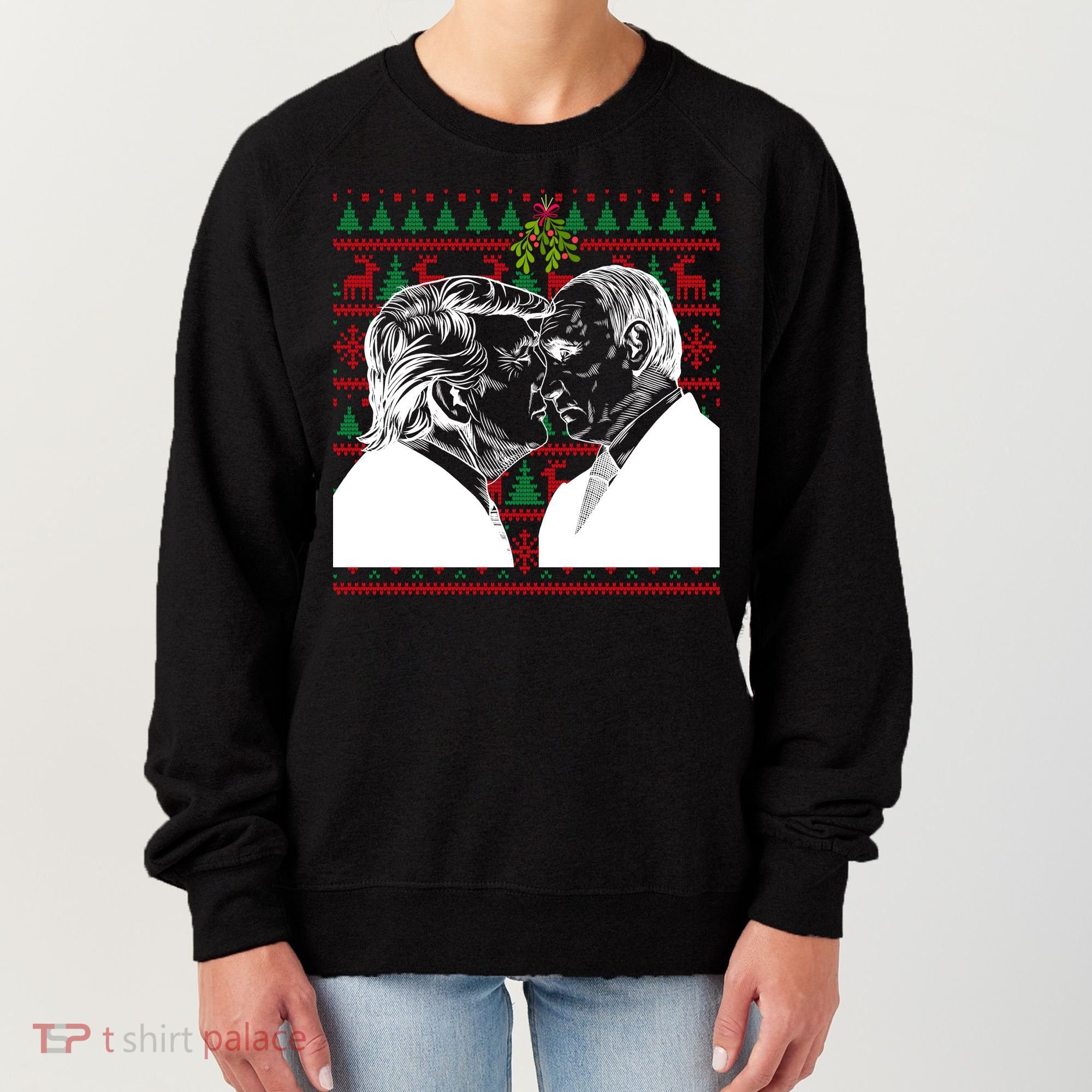 Putin Trump Mistletoe Ugly Christmas Sweater Women's Sweatshirt
