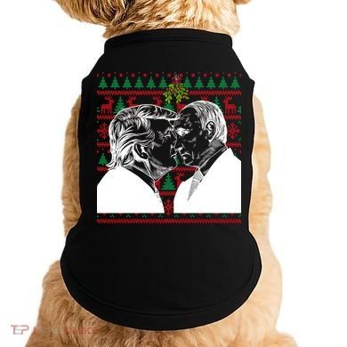 Putin Trump Mistletoe Ugly Christmas Sweater Doggie Tank