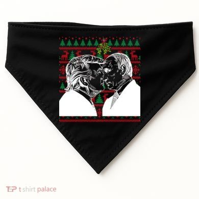 Putin Trump Mistletoe Ugly Christmas Sweater USA-Made Doggie Bandana