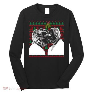 Putin Trump Mistletoe Ugly Christmas Sweater Long Sleeve Shirt