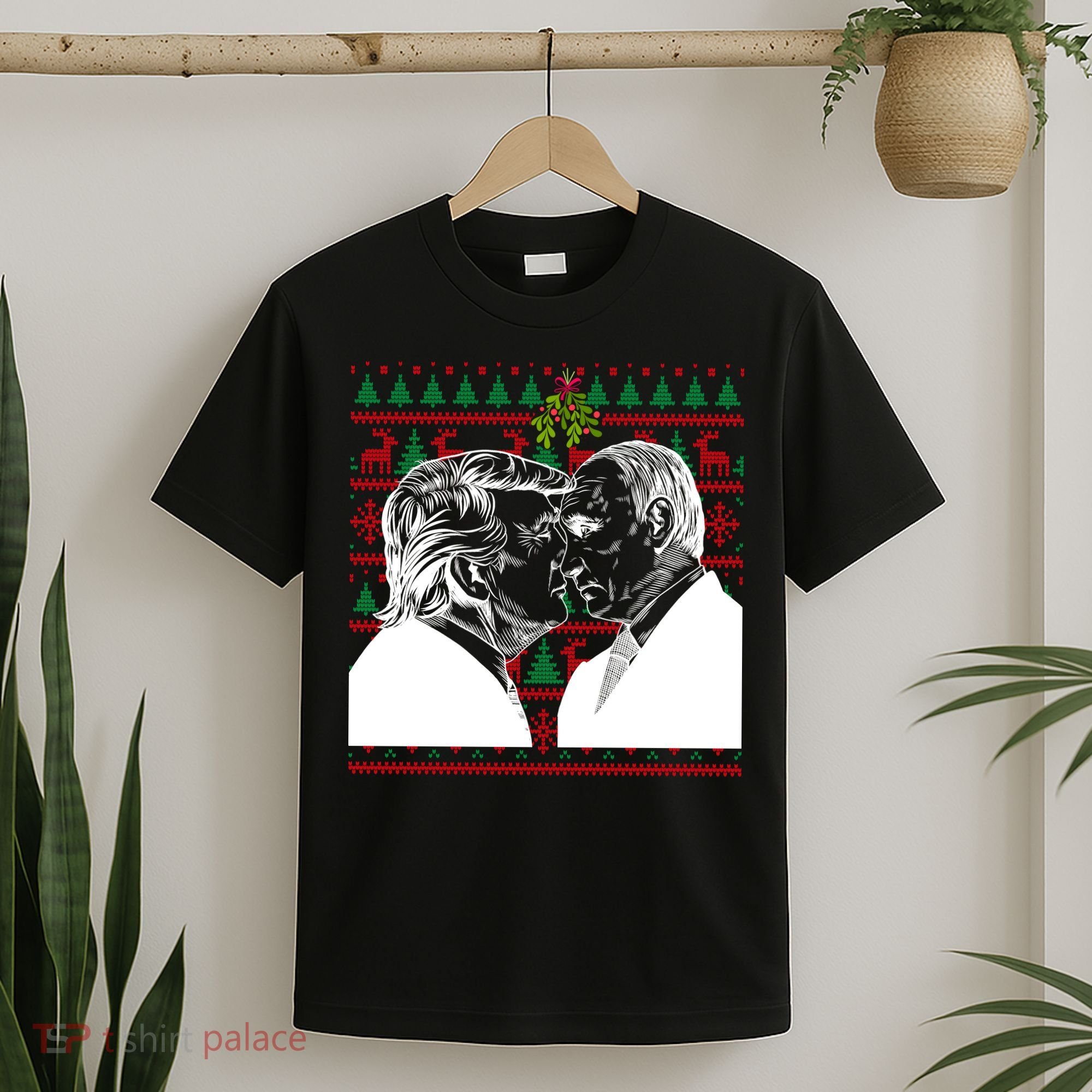 Putin Trump Mistletoe Ugly Christmas Sweater T-Shirt