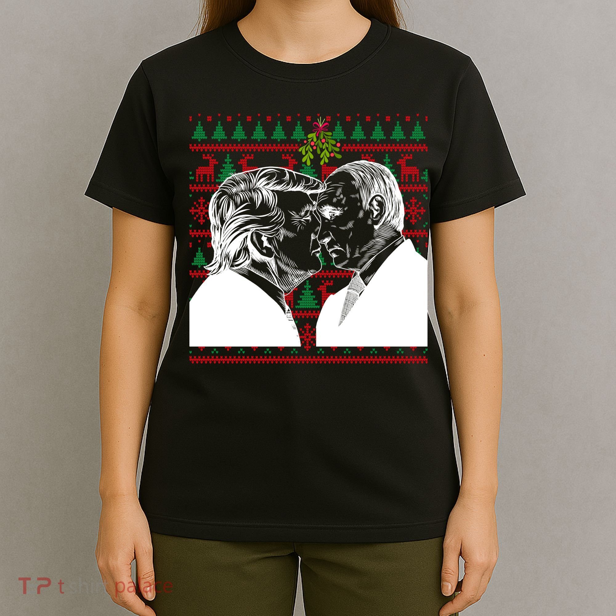 Putin Trump Mistletoe Ugly Christmas Sweater T-Shirt