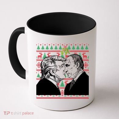 Putin Trump Mistletoe Ugly Christmas Sweater Coffee Mug
