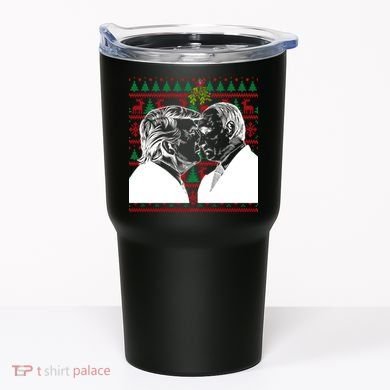Putin Trump Mistletoe Ugly Christmas Sweater Tumbler