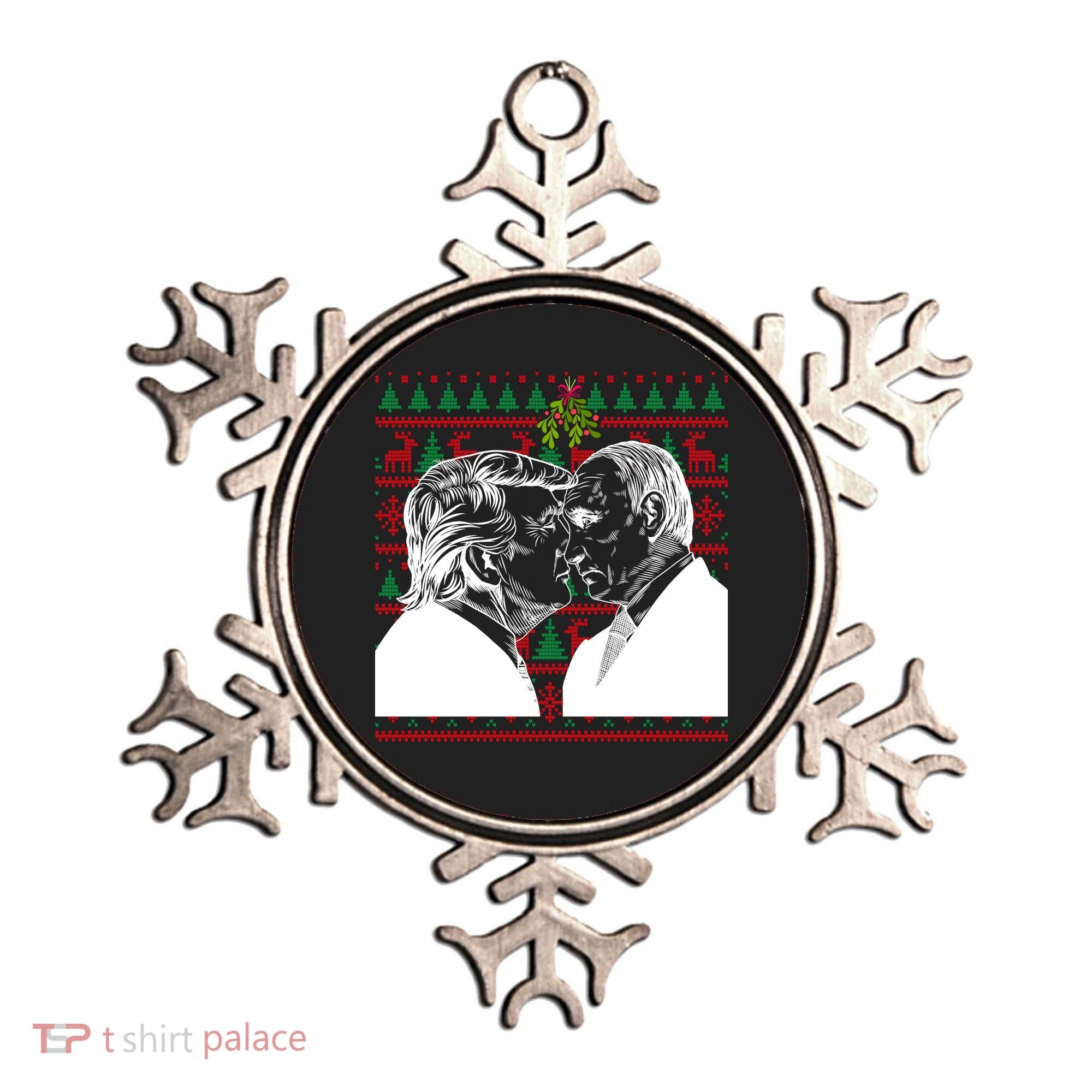 Putin Trump Mistletoe Ugly Christmas Sweater Ornament