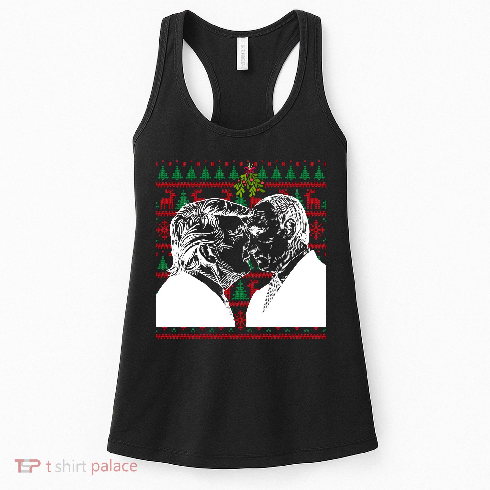 Putin Trump Mistletoe Ugly Christmas Sweater Women's Tank Top