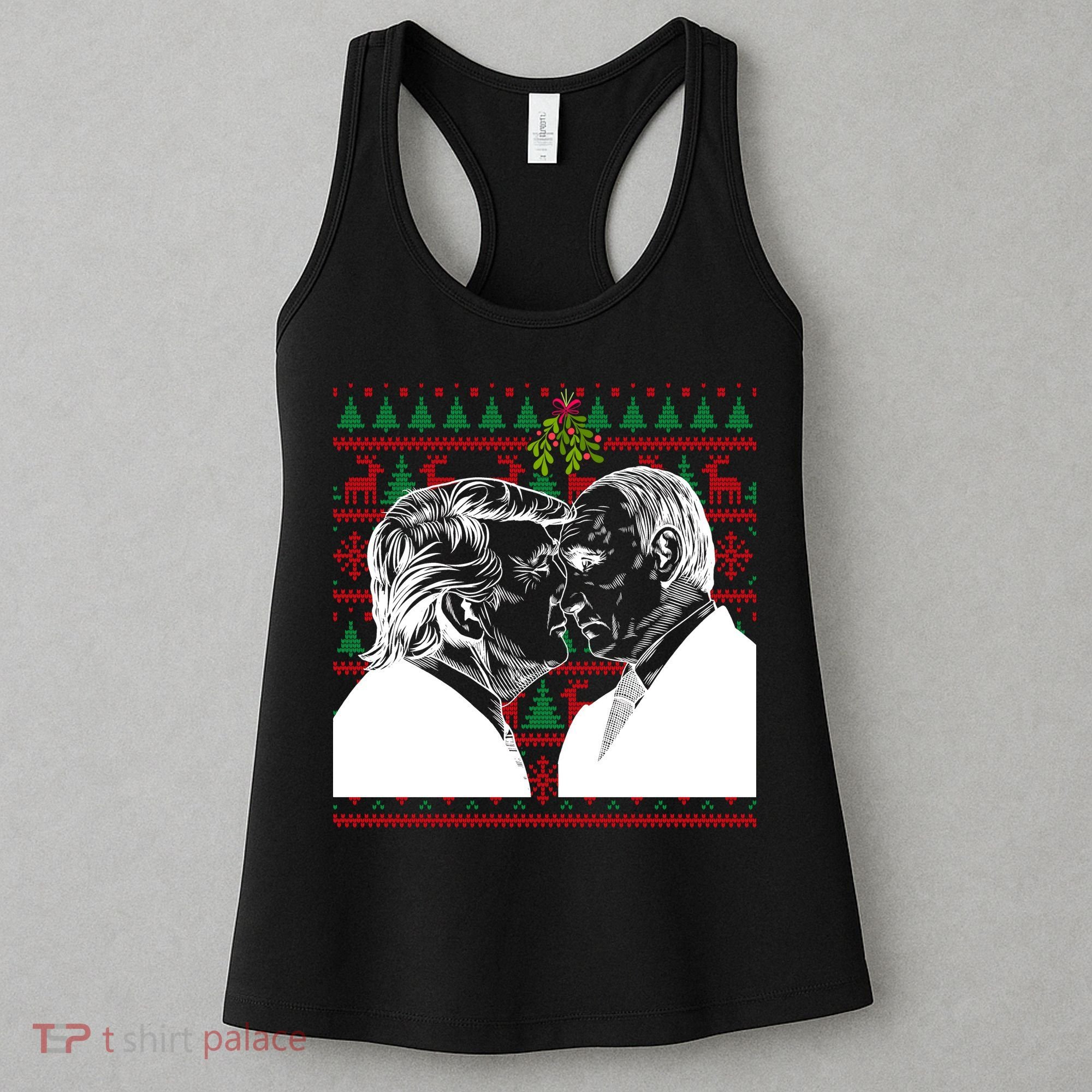 Putin Trump Mistletoe Ugly Christmas Sweater Women's Tank Top
