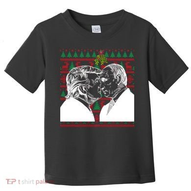 Putin Trump Mistletoe Ugly Christmas Sweater Toddler T-Shirt