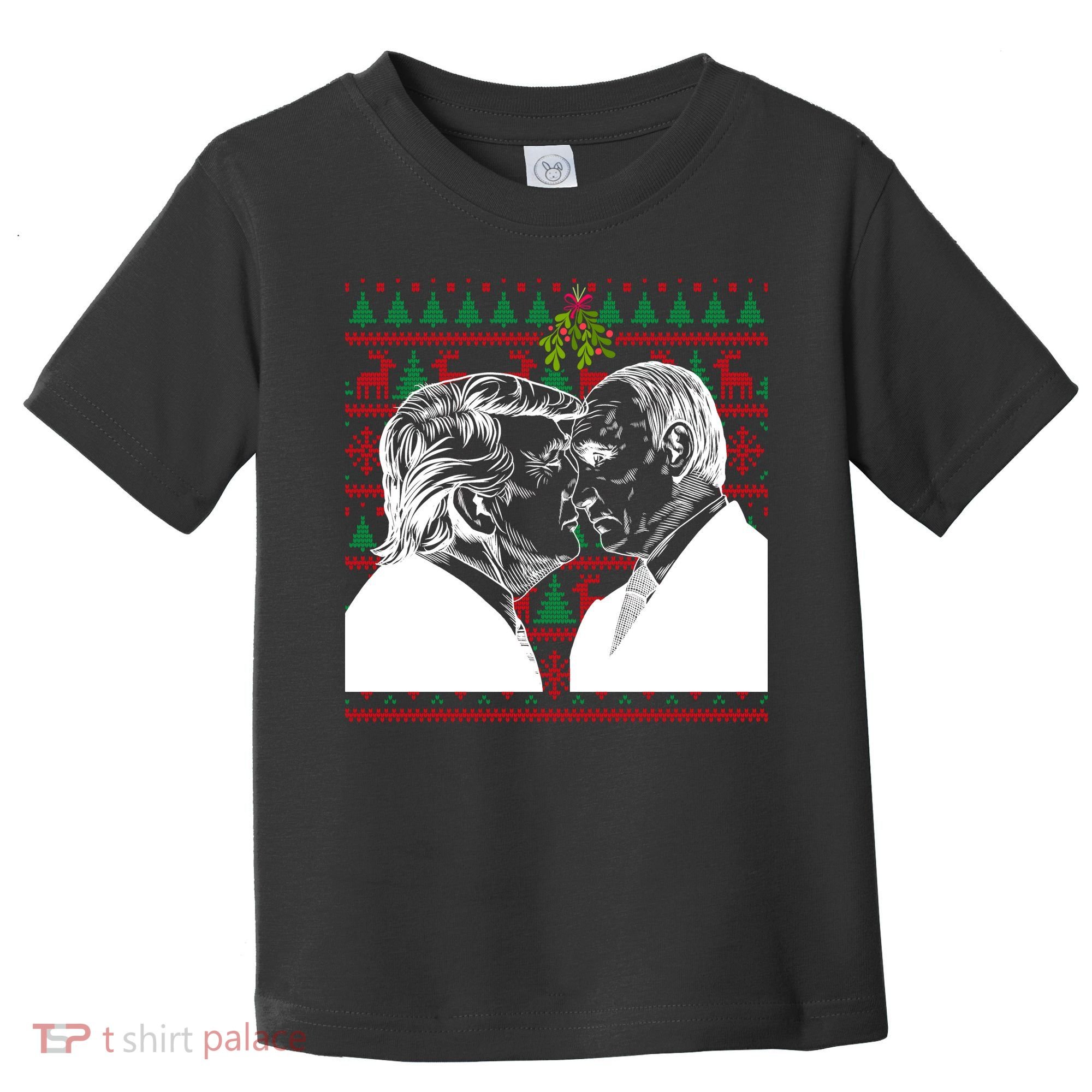 Putin Trump Mistletoe Ugly Christmas Sweater Toddler T-Shirt