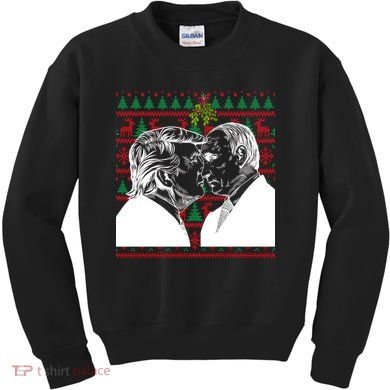 Putin Trump Mistletoe Ugly Christmas Sweater Kids Sweatshirt
