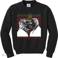 Putin Trump Mistletoe Ugly Christmas Sweater Kids Sweatshirt thumb 0