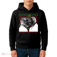 Putin Trump Mistletoe Ugly Christmas Sweater Kids Hoodie thumb 4