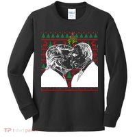 Putin Trump Mistletoe Ugly Christmas Sweater Kids Long Sleeve Shirt thumb 0