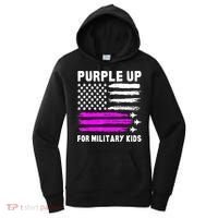 Purple Up US Flag Fighter Jet Military Military Child Women's Hoodie thumb 0