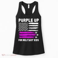 Purple Up US Flag Fighter Jet Military Military Child Women's Tank Top thumb 0