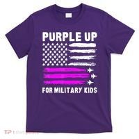 Purple Up US Flag Fighter Jet Military Military Child T-Shirt thumb 0
