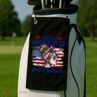 Proud Uneducated White Woman Golf Towel thumb 2