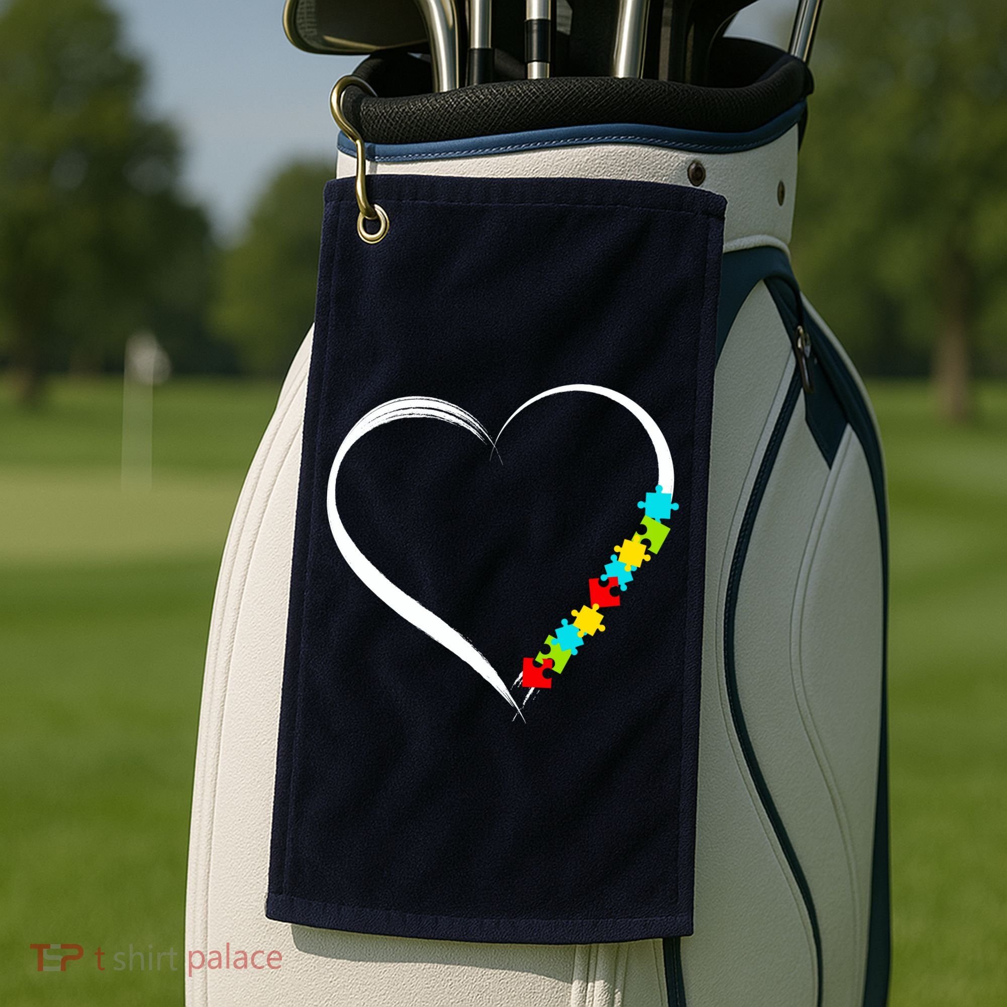 Puzzle Of Love Autism Awareness  Golf Towel