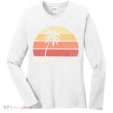 Portugal Vintage 70s Retro Throwback Design Women's Long Sleeve Shirt