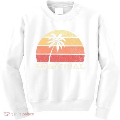 Portugal Vintage 70s Retro Throwback Design Kids Sweatshirt