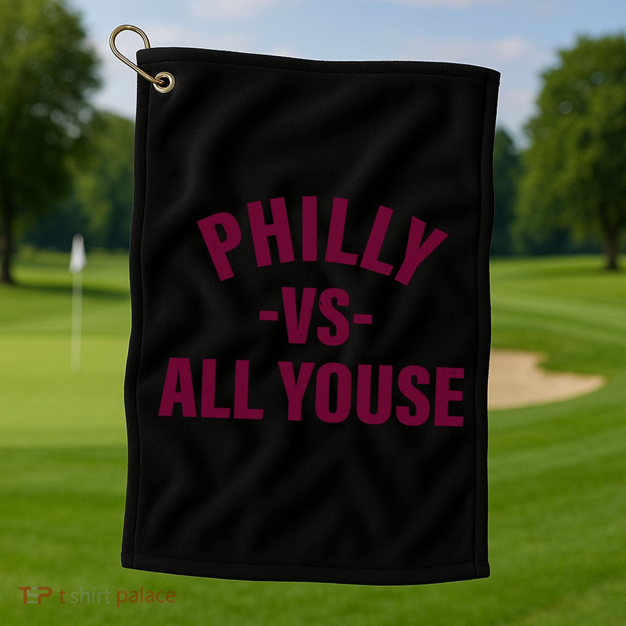 Philly Vs All Youse Funny Philadelphia Slang Retro Golf Towel