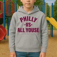 Philly Vs All Youse Funny Philadelphia Slang Retro Kids Hoodie thumb 2