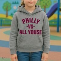 Philly Vs All Youse Funny Philadelphia Slang Retro Kids Hoodie thumb 3
