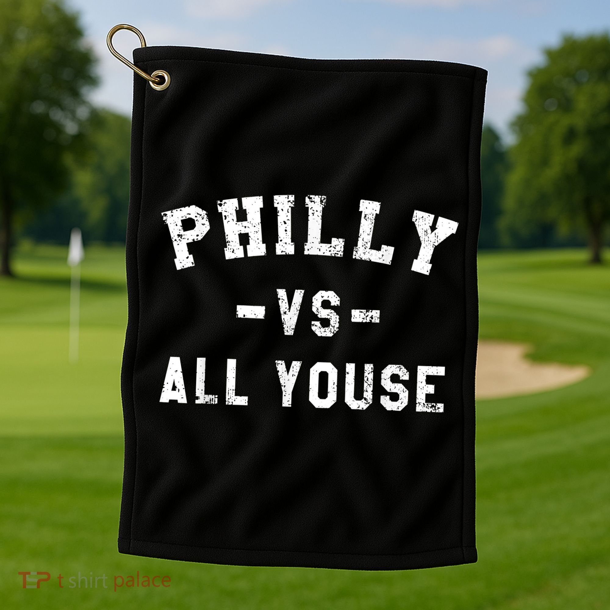 Philly Vs All Youse Funny Philadelphia Slang Retro Golf Towel
