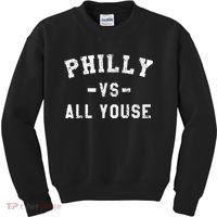 Philly Vs All Youse Funny Philadelphia Slang Retro Kids Sweatshirt thumb 0