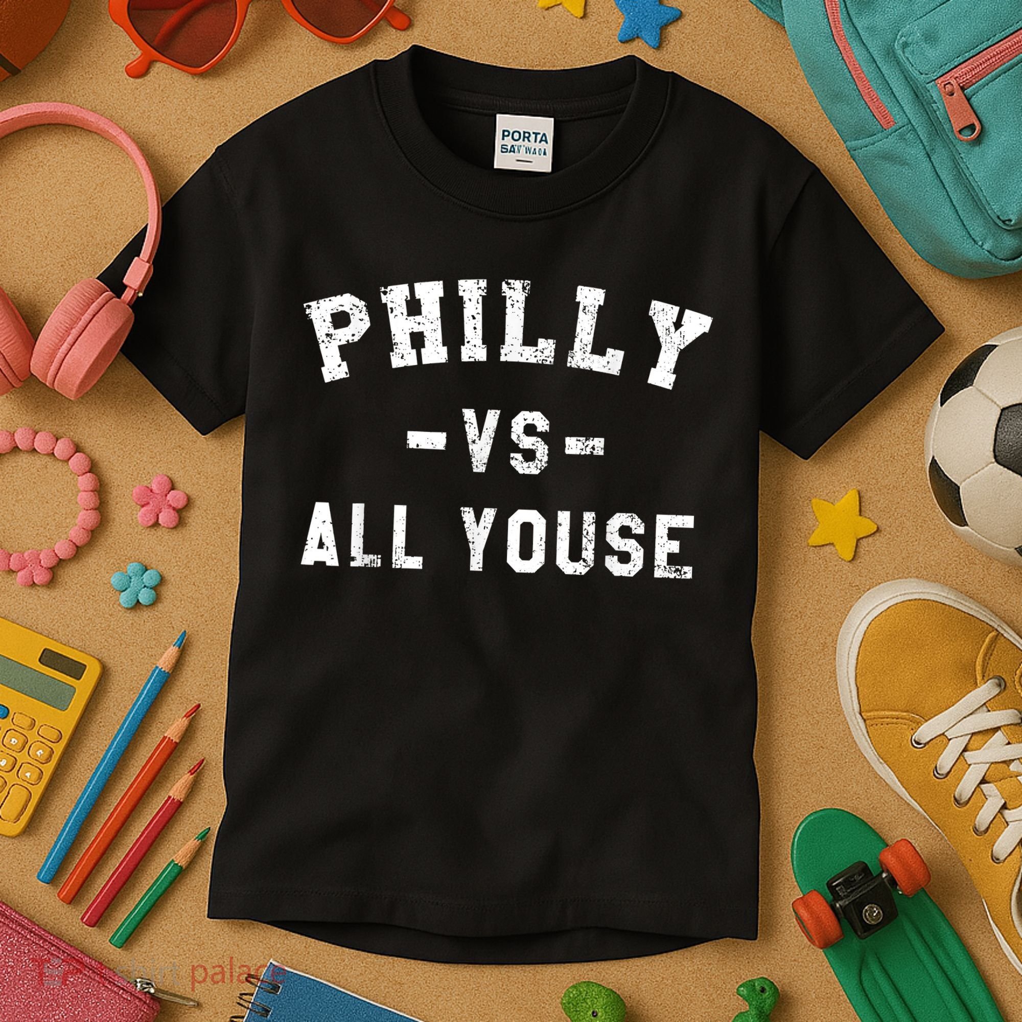 Philly Vs All Youse Funny Philadelphia Slang Retro Kids T-Shirt