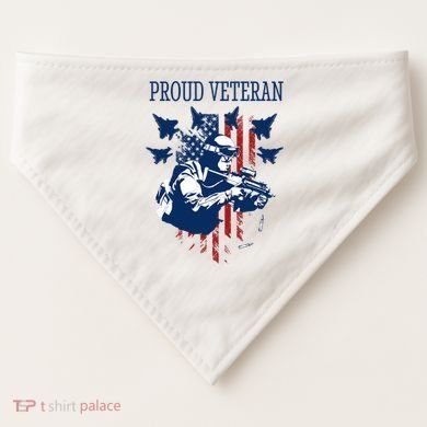Proud Veteran Airstrike Combat USA-Made Doggie Bandana