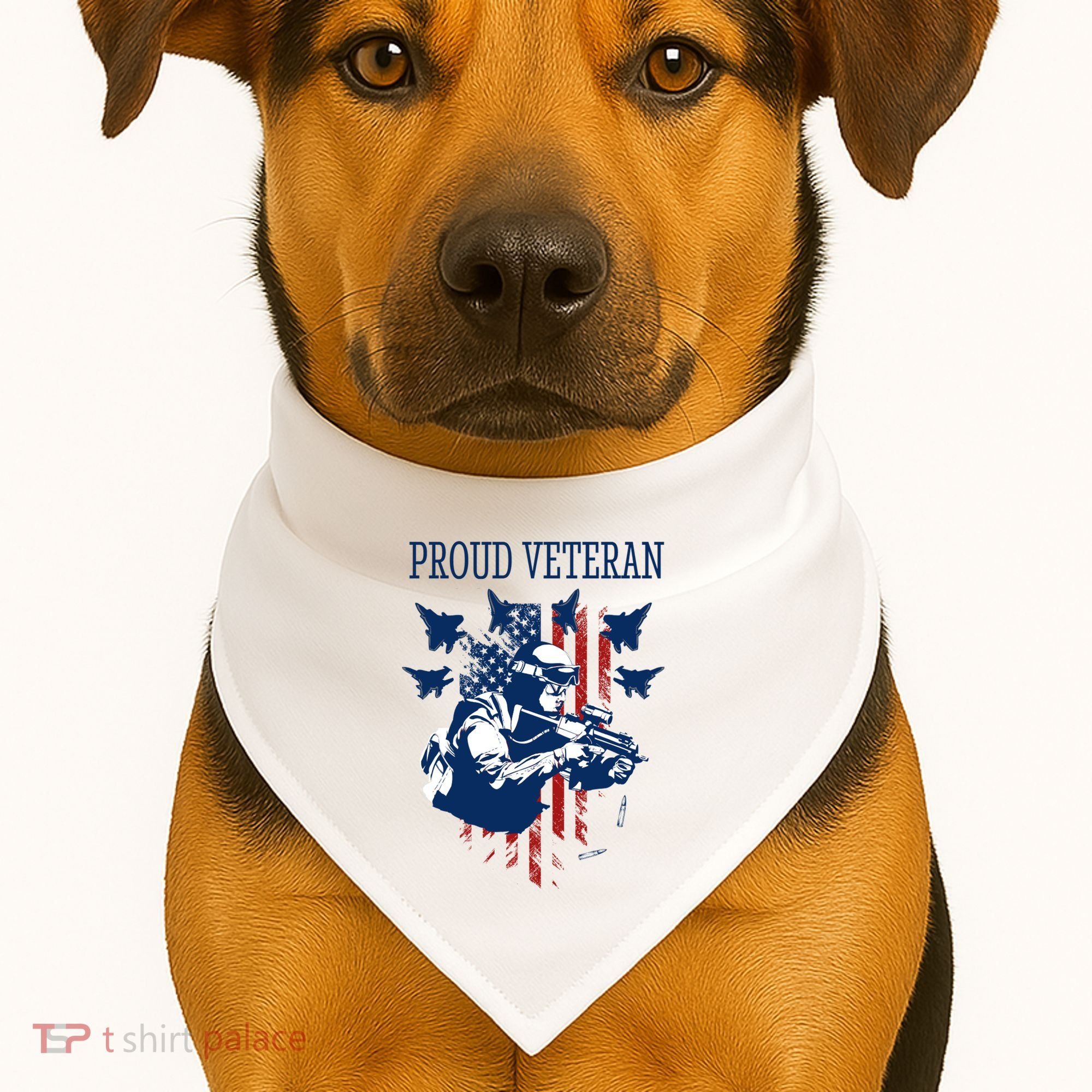 Proud Veteran Airstrike Combat USA-Made Doggie Bandana